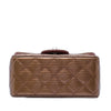 Chanel Mini Square Classic Metallic Striped Patent Single Flap Secondhand