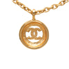 Chanel CC Gold Plated Sunburst Medallion Pendant Necklace Secondhand