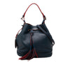 Prada Soft Calf Tassel Convertible Drawstring Bucket Bag Secondhand