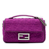 Fendi Zucca Embossed Technical Fabric Chain Midi Baguette Secondhand