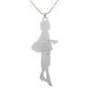 Chanel Silver Plated Mademoiselle Pendant Necklace Secondhand