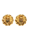 Chanel Gold Plated CC Crystal Clip On Earrings Secondhand