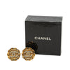 Chanel Gold Plated CC Crystal Clip On Earrings Secondhand