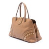 Prada Studded Saffiano Cuir Promenade Satchel Secondhand