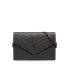 Saint Laurent Grain De Poudre Chevron Cassandre Envelope Chain Wallet Secondhand