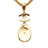 Chanel CC Gold Plated Teardrop Pendant Necklace Secondhand