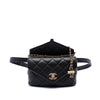 Chanel Quilted Calfskin Carry With Chic Flap Belt Bag with Chain Secondhand