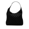 Gucci GG Suede Metal Handle Shoulder Bag Secondhand