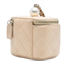 Chanel Mini Quilted Iridescent Caviar Pearl On Top Vanity Case With Chain Secondhand