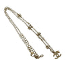 Chanel Gold Plated Faux Pearl CC Pendant Flower Station Necklace Secondhand