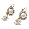 Chanel CC Gold Plated Faux Pearl Strass Clip On Earrings Secondhand