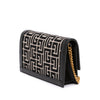 Balmain Mini Leather Trimmed Monogram Jacquard 1945 Heritage Crossbody Secondhand