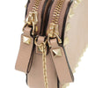 Valentino Pebbled Calfskin Rockstud Double Zip Chain Pouch Secondhand
