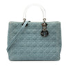 Dior Large Denim Cannage Acrylic Handles Lady Dior Secondhand