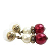 Chanel CC Gold Plated Faux Pearl Strass Bullet Back Earrings Secondhand
