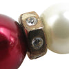 Chanel CC Gold Plated Faux Pearl Strass Bullet Back Earrings Secondhand
