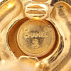 Chanel CC Gold Plated Quilted Diamond Strass Clip On Earrings Secondhand