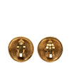 Chanel Gold Plated CC Crystal Round Clip On Earrings Secondhand