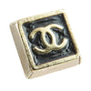 Chanel Gold Plated Enamel CC Square Stud Earrings Secondhand