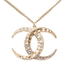 Chanel CC Gold Plated Strass Moon Pendant Necklace Secondhand