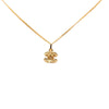 Chanel Gold Plated CC Rhinestone Pendant Necklace Secondhand