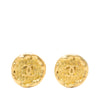 Chanel CC Gold Plated Round Clip On Earrings Secondhand