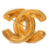 Chanel Gold Plated Quilted CC Brooch Secondhand
