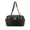 Chanel CC Quilted Lambskin Tweedy Bowler Bag Secondhand