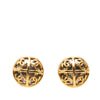 Chanel CC Gold Plated Button Clip On Earrings Secondhand
