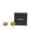 Chanel CC Gold Plated Button Clip On Earrings Secondhand