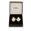 Chanel Gold Plated Strass Diamond Shape Clip On Earrings Secondhand