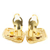 Chanel Gold Plated Strass Diamond Shape Clip On Earrings Secondhand