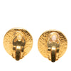 Chanel CC Gold Plated Faux Pearl Clip on Earrings Secondhand