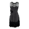 Secondhand 6267 Compact Wool Dress with Feather - '00s