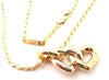 Cartier Double Heart Pendant Chain Yellow and White Gold Necklace Secondhand