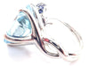 Secondhand Chanel Camellia Flower Aquamarine Sapphire White Gold Ring - '90s
