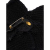 Secondhand Chanel Black Knitted Camélia Brooch - '90s