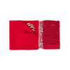 Giorgio Armani Red Silk Embroidered Scarf - 2000s Second hand