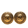 Chanel CC Gold Plated Round Clip On Earrings Secondhand