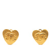 Chanel CC Gold Plated Heart Clip On Earrings Secondhand