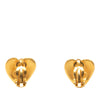 Chanel CC Gold Plated Heart Clip On Earrings Secondhand