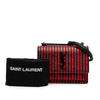 Secondhand Saint Laurent Small Metallic Striped Canvas Monogram Sunset Crossbody