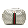 Gucci Small Quilted Metallic Calfskin Web Trapuntata Crossbody Secondhand