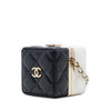 Secondhand Chanel Bicolor Quilted Lambskin Cube Clutch with Chain