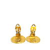 Chanel CC Gold Plated Round Clip on Earrings Secondhand