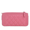 Chanel Quilted Lambskin Boy Double Zip Wallet On Chain Secondhand