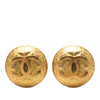 Chanel CC Gold Plated Round Clip On Earrings Secondhand