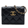 Chanel CC Quilted Lambskin Card Holder with Padded Chain Strap Secondhand