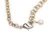 Chanel CC Gold Plated Resin Crystal Faux Pearl Chain Heart Bracelet Secondhand