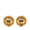 Chanel CC Gold Plated Round Clip on Earrings Secondhand